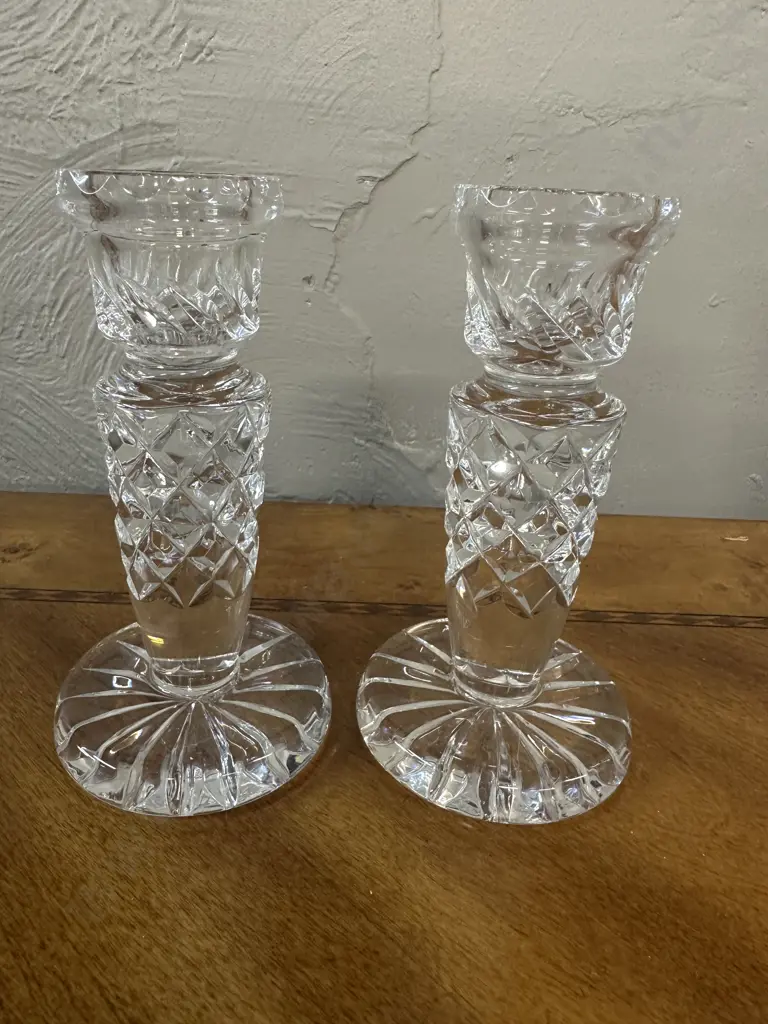 Vintage Elegant Crystal Candlesticks H15.5cm. Image 1++