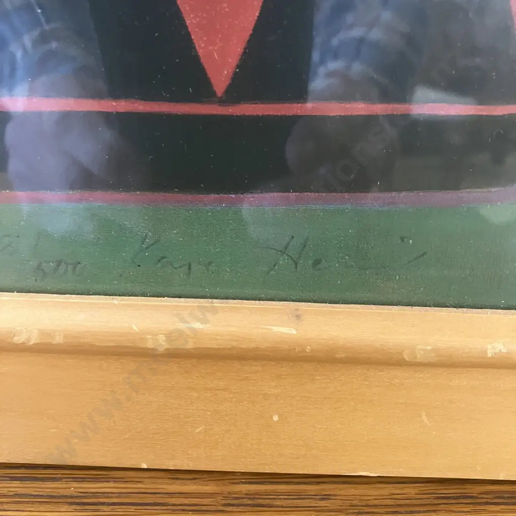 Numbered & Signed 'Morepork With Castle Rock' Print By Kaye Herrick 488/500. 83 x 45cm Image 1++