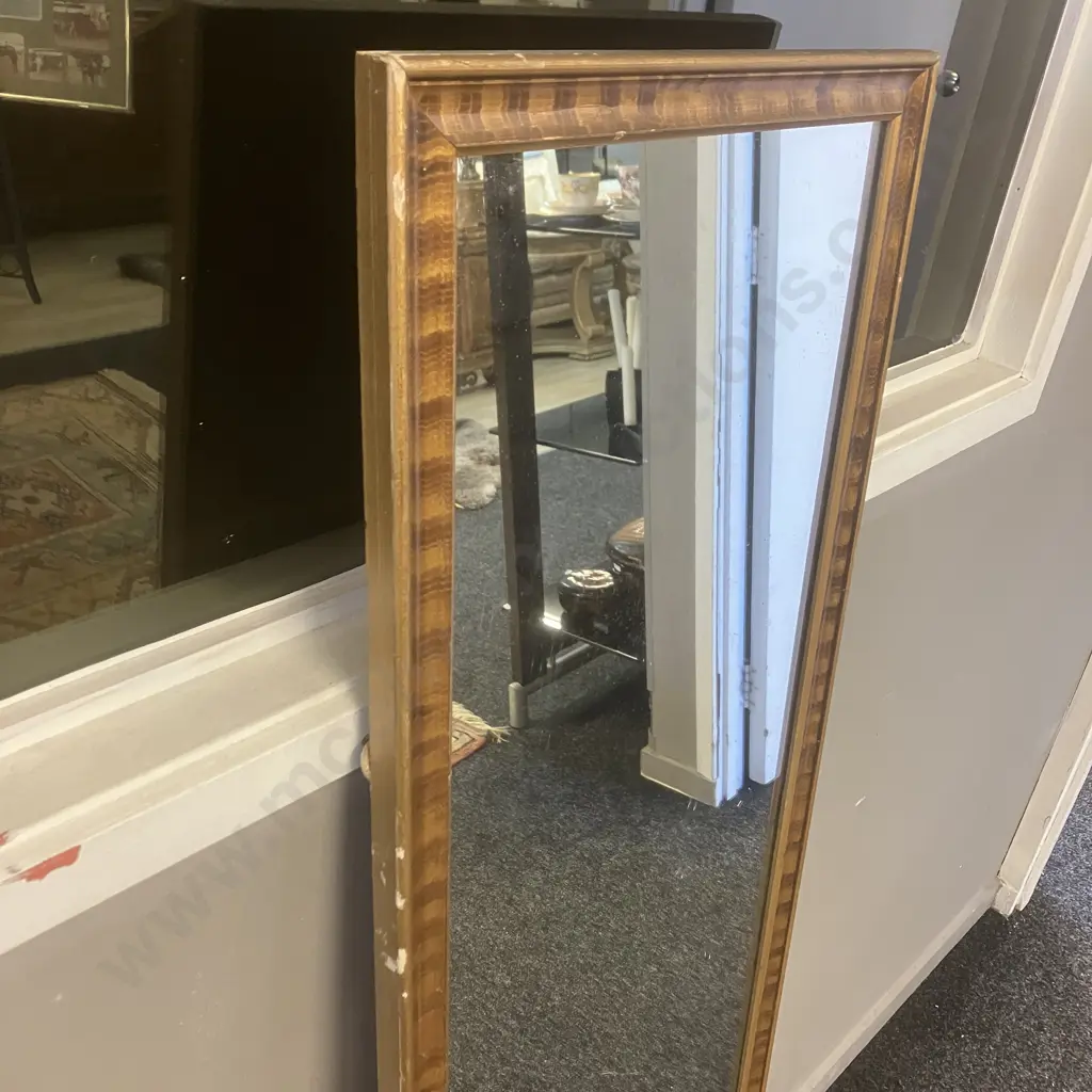 Wooden Framed Wall Mirror. 130 x 38cm Image 1++