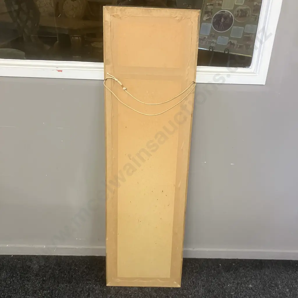 Wooden Framed Wall Mirror. 130 x 38cm Image 1++