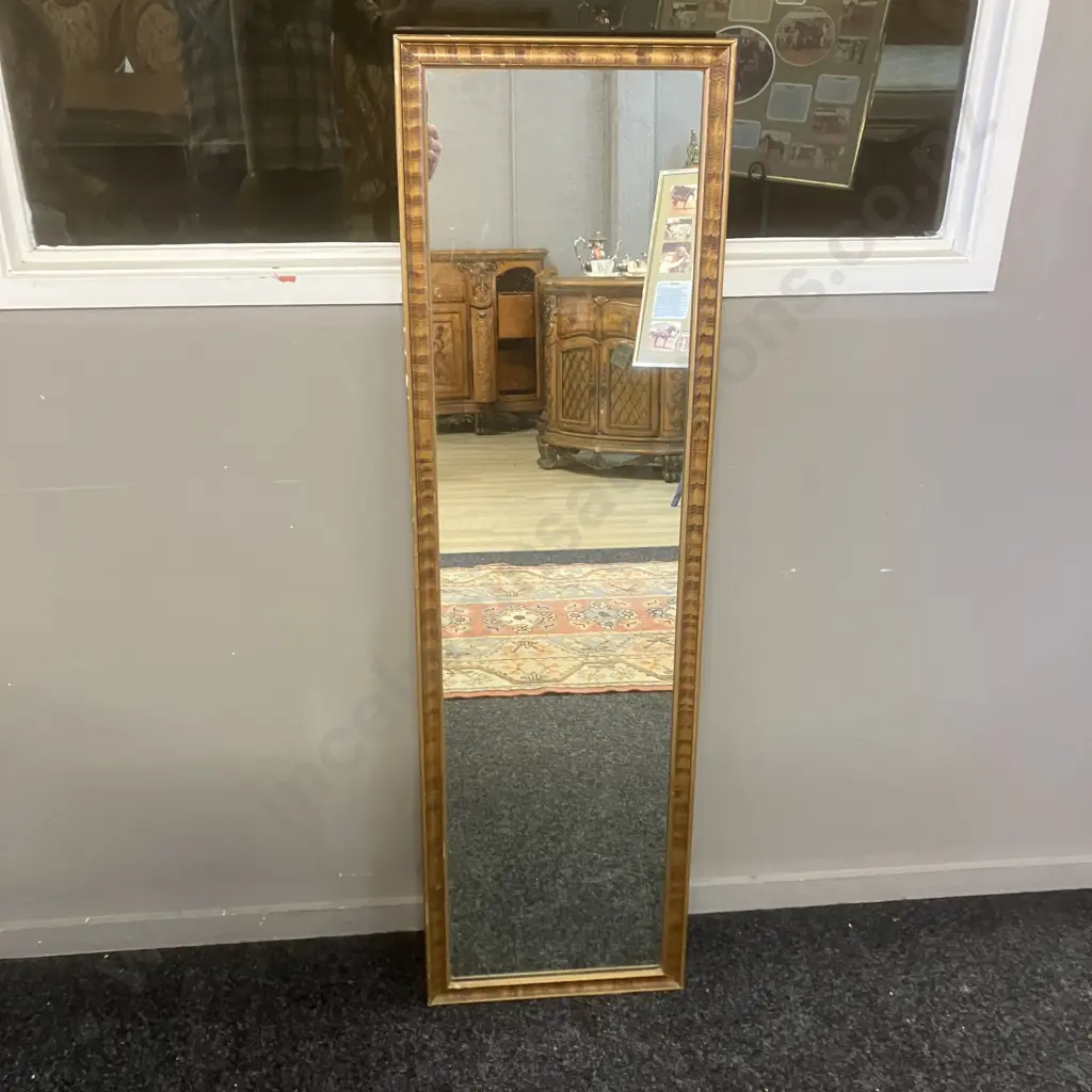 Wooden Framed Wall Mirror. 130 x 38cm Image 1++