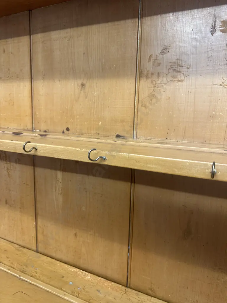 Antique New Zealand Kauri Welsh Dresser, 2 Piece. H196 W104 D44cm Image 1++