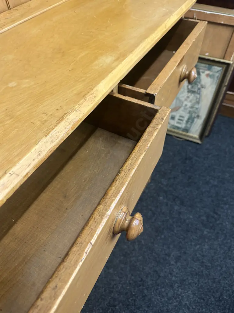 Antique New Zealand Kauri Welsh Dresser, 2 Piece. H196 W104 D44cm Image 1++