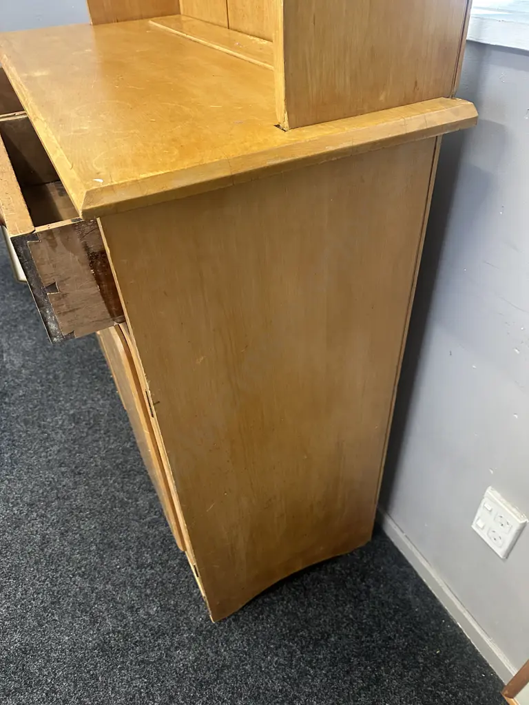 Antique New Zealand Kauri Welsh Dresser, 2 Piece. H196 W104 D44cm Image 1++