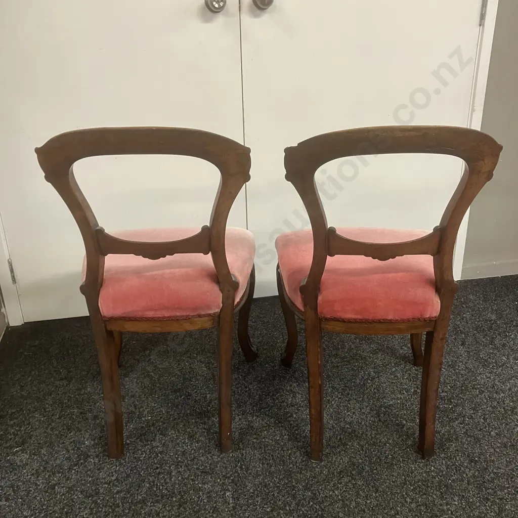Pair of Victorian Antique Carved Balloon Back Side Chairs Image 1++