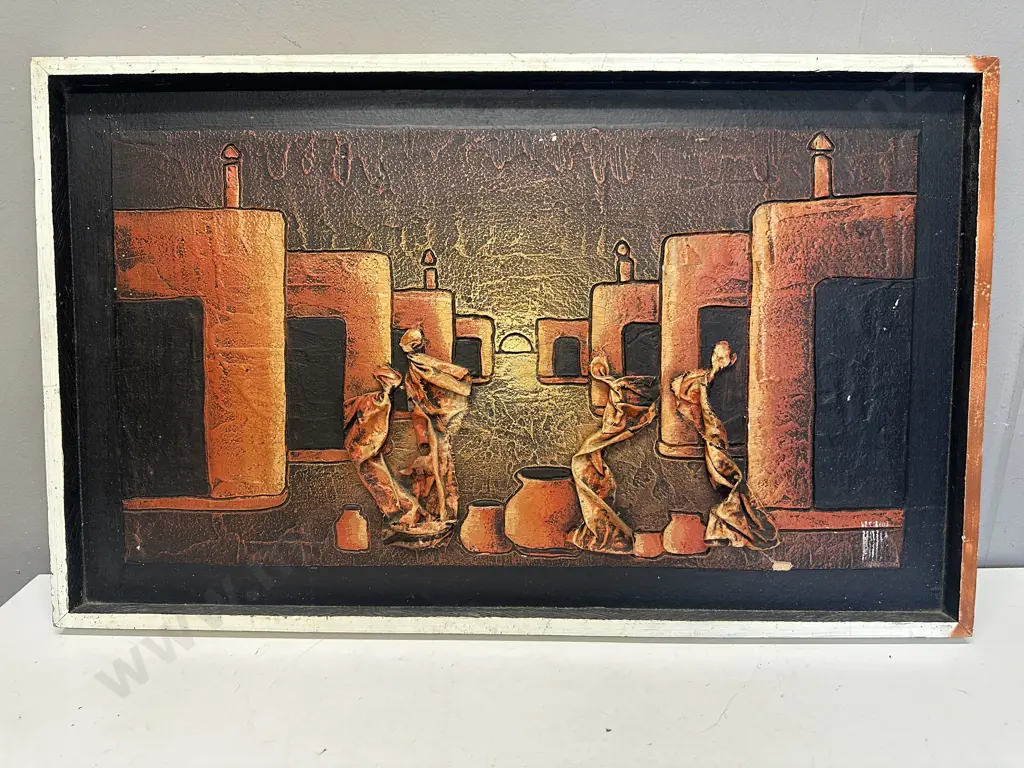 Framed African Scene Wall Art By Steve Carthew (as found) Image 1++