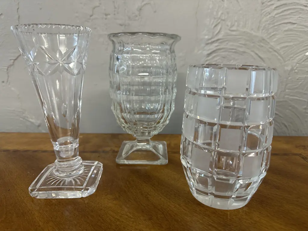 Selection Of Art Deco Clear Glass Vases  Image 1++