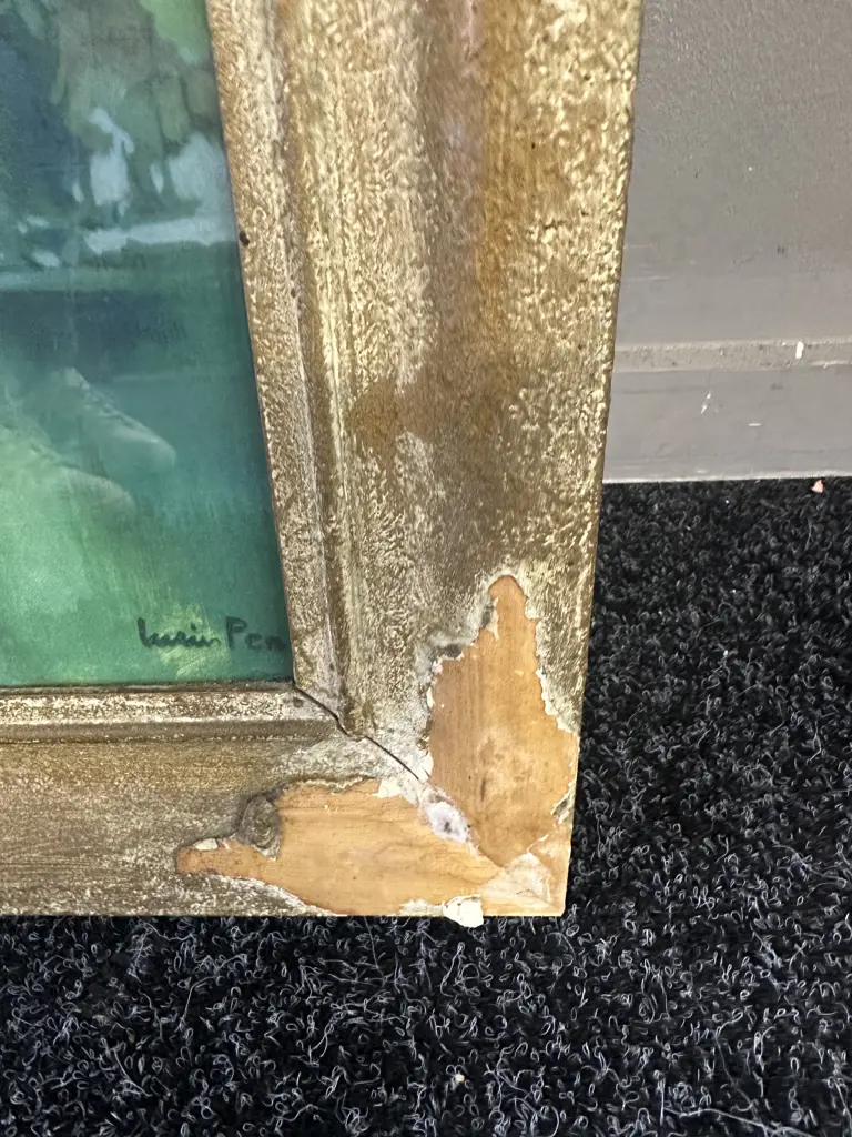 Vintage Ornate Gilt Framed Artwork By Luciana Peri H61,W76cm. Image 1++