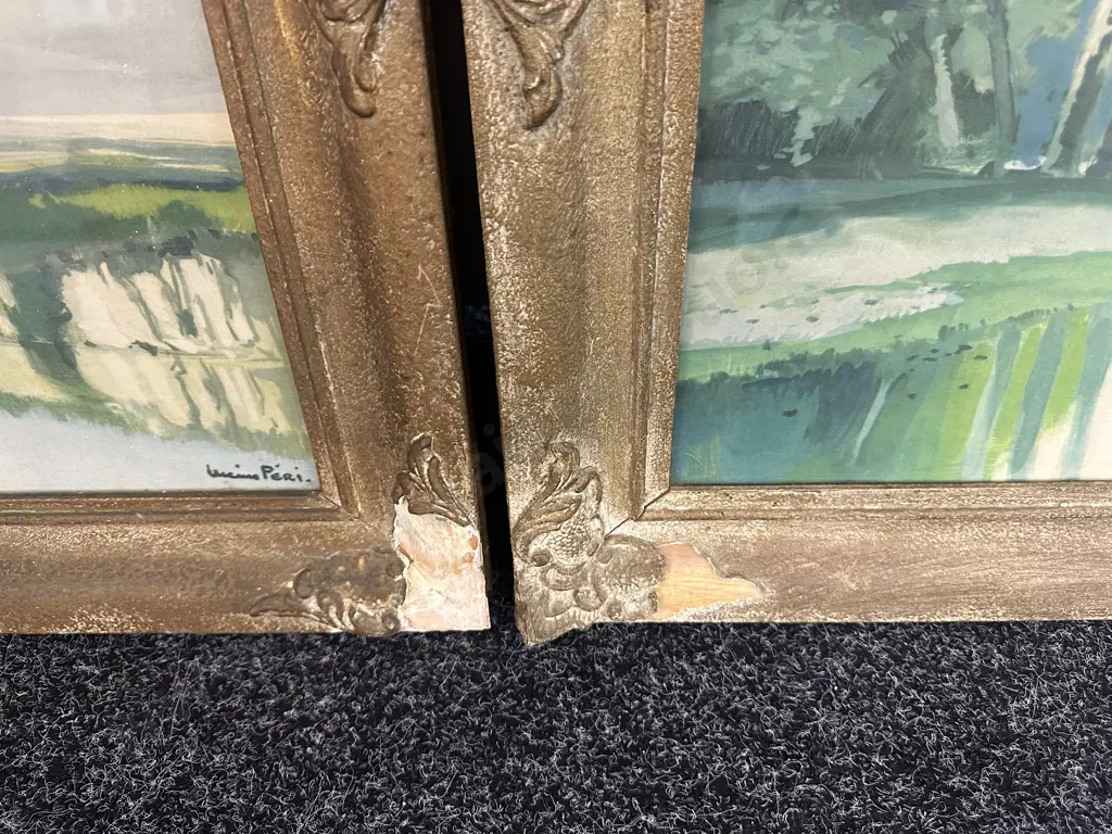 Vintage Ornate Gilt Framed Artwork By Luciana Peri H61,W76cm. Image 1++