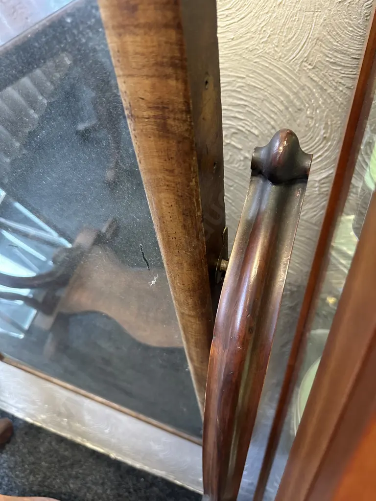 Antique Victorian Mahogany Full Length Free Standing Cheval Mirror On Metal Castors. H165cm (AF) Image 1++