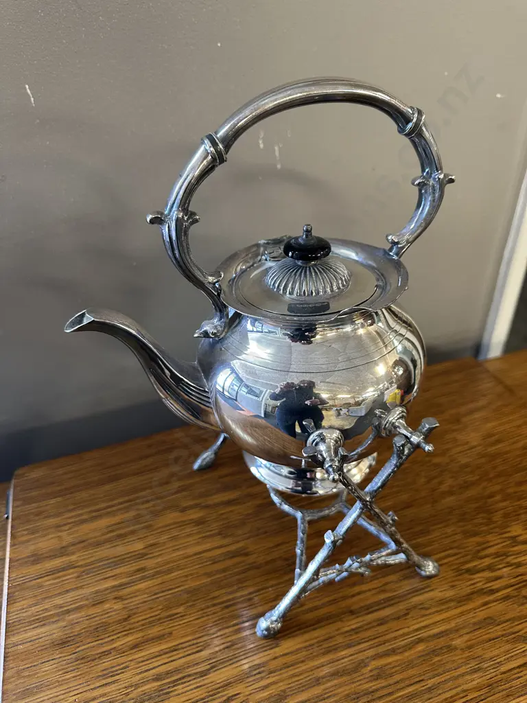 Antique Silver Plated Tilt Kettle Image 1++