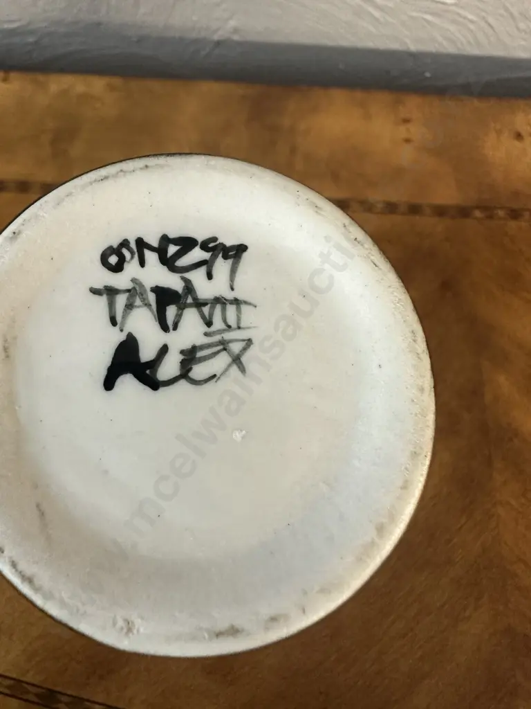 Decorative New Zealand Ceramic Vase Signed On Base H24.5cm. Image 1++