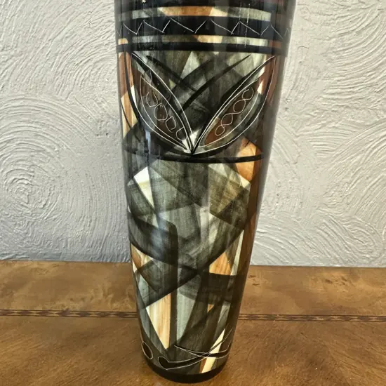 Decorative New Zealand Ceramic Vase Signed On Base H24.5cm.