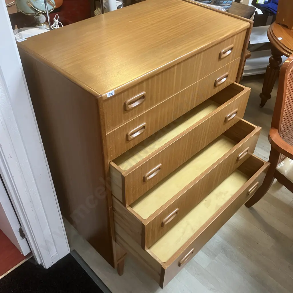 Airest New Zealand Mid-Century Tallboy With 6 Drawers. H114,W77,D47cm. Image 1++