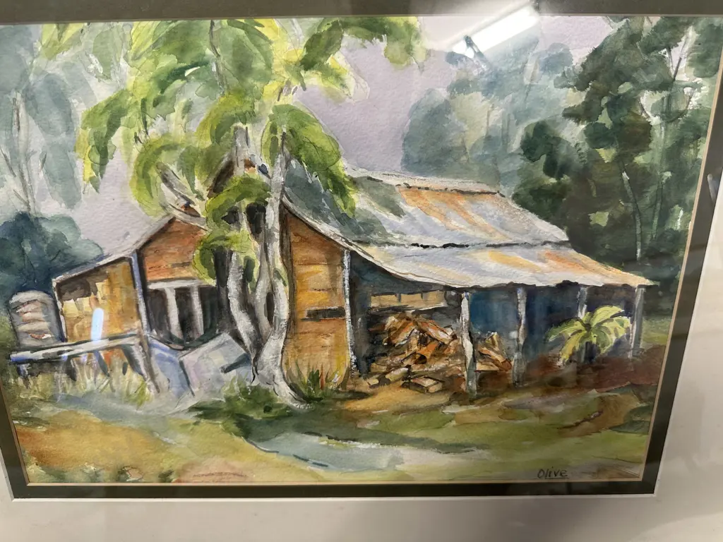 Framed Original Watercolour Signed Olive H45,W55cm. Image 1++