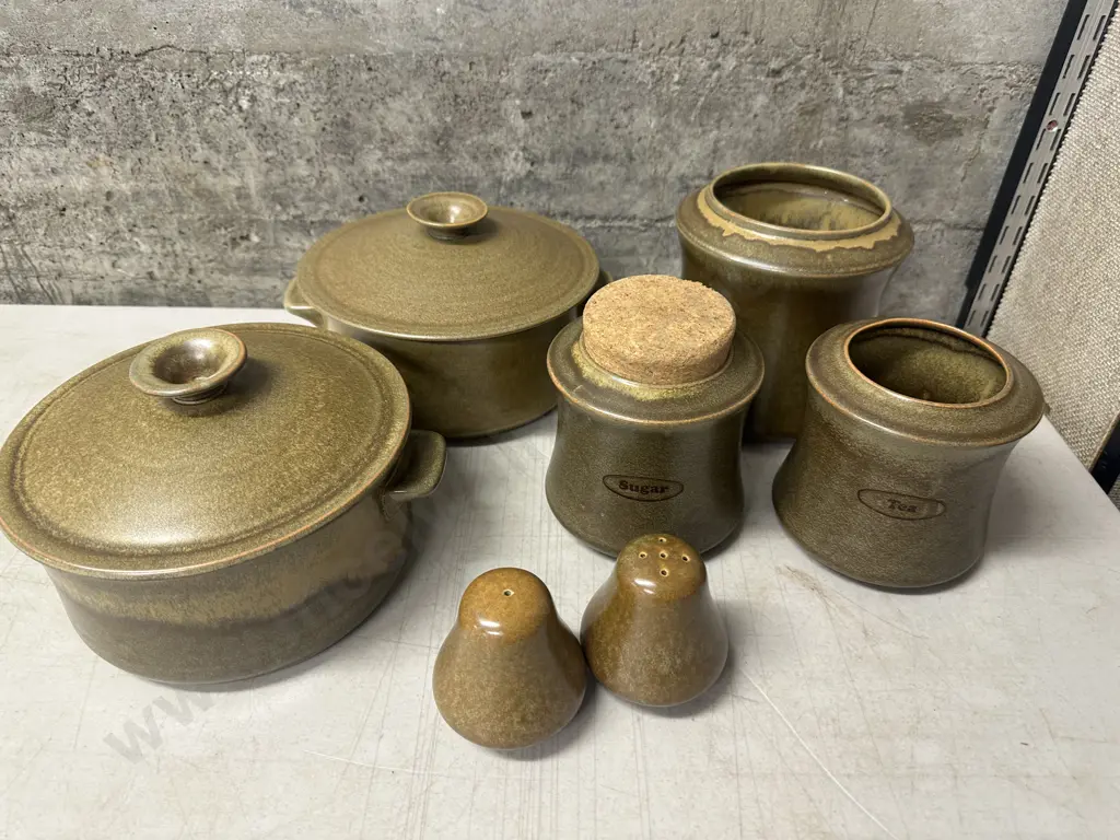 Selection Of Vintage Items Including Lidded Casserole Dish, Cannister, Salt & Pepper Shakers Etc Image 1++