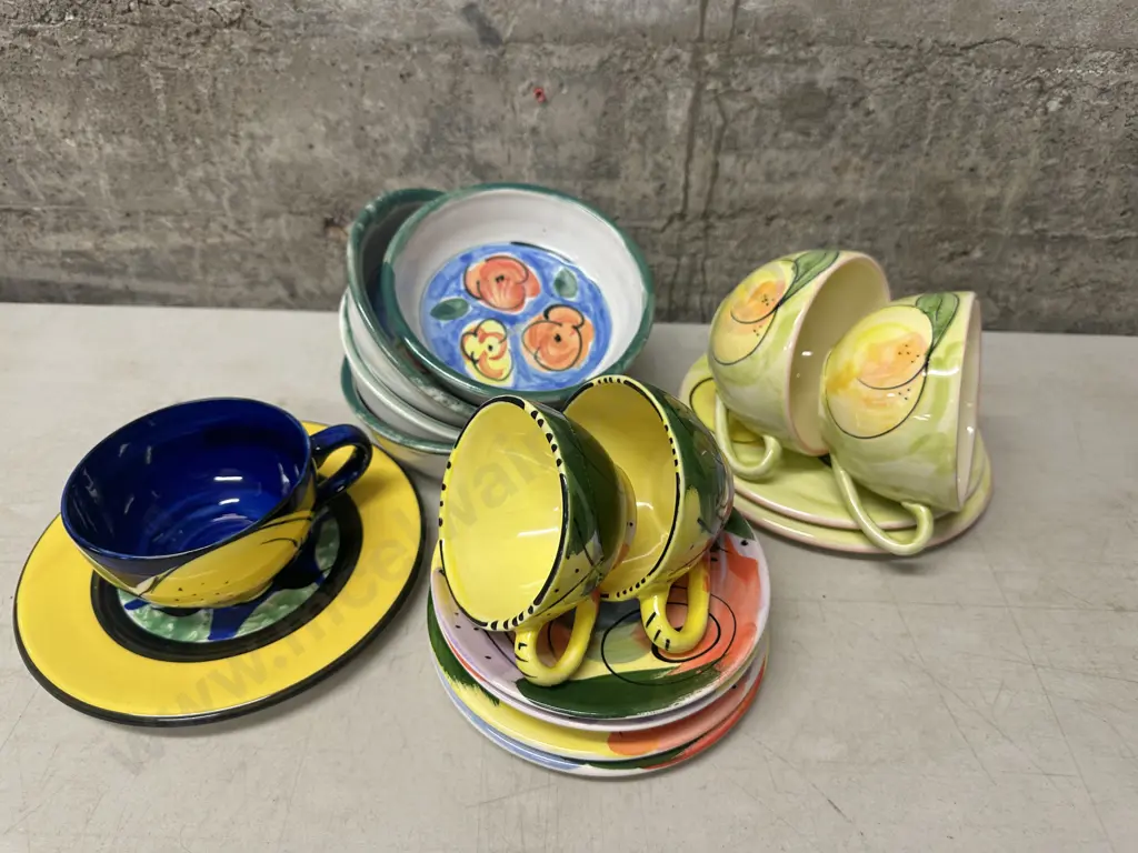 Multi Coloured Crockery Items Including Christine Harris, Petra Ceramics Etc Image 1++