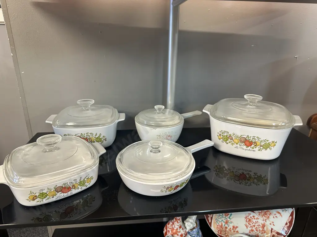 Vintage Selection Of Corning Ware Spice Of Life (as found) L Echalote Image 1++
