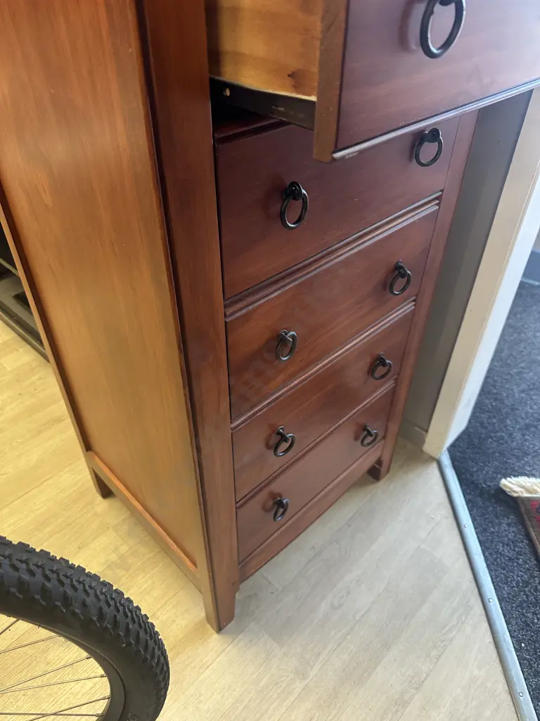 Furnware Lingere Chest Seven Drawers Ring HandlesH145,W58,D46cm. Image 1++