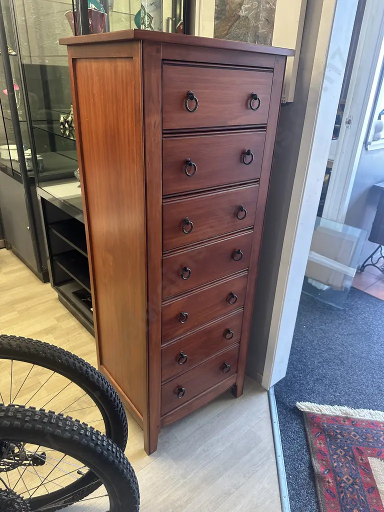 Furnware Lingere Chest Seven Drawers Ring HandlesH145,W58,D46cm. Image 1++