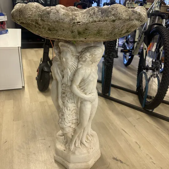 White Concrete Three Ladies Birdbath. 80 x 54cm