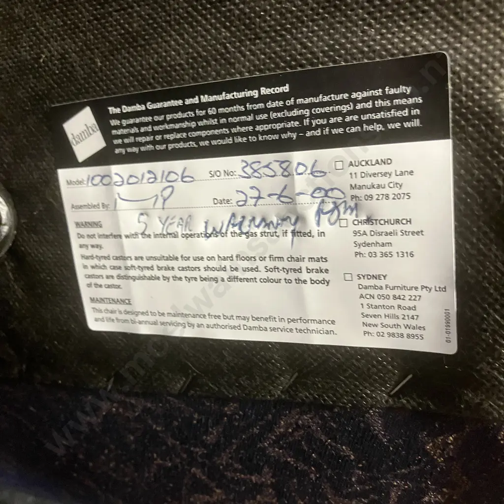 Damba Gaslift Office Chair, Armed, On Castors Image 1++