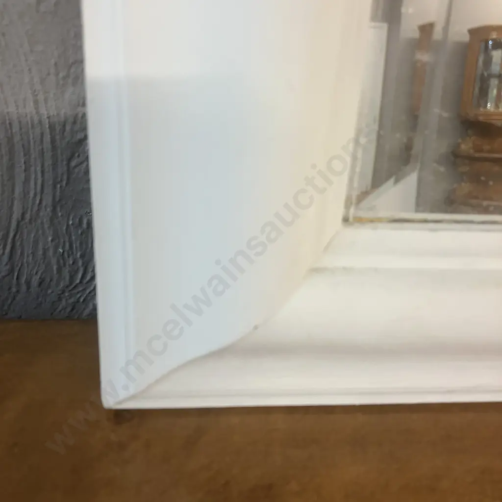 White Framed Bevelled Wall Mirror. 64 x 95cm Image 1++