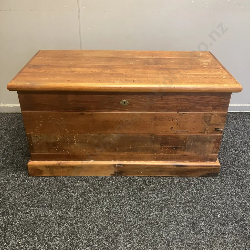 Recycled Rimu Storage Chest / Blanket Box, Black Wrought Handles. H53 W101 D50cm Image 1++