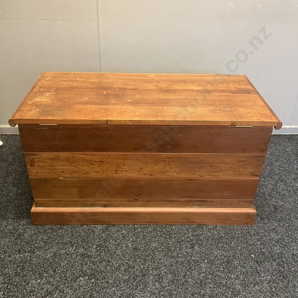 Recycled Rimu Storage Chest / Blanket Box, Black Wrought Handles. H53 W101 D50cm Image 1++