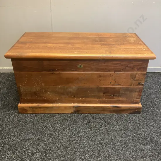 Recycled Rimu Storage Chest / Blanket Box, Black Wrought Handles. H53 W101 D50cm