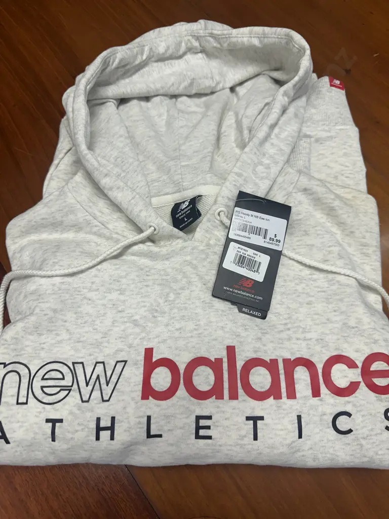 New P.O. Hoody New Balance Cream / Grey Flecked Size L Image 1++