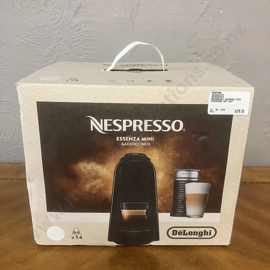DeLonghi Nespresso Essenza Mini & Aeroccino3 - White, Boxed Image 1++