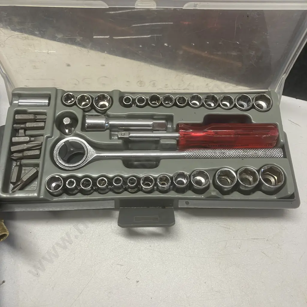 MechPro 3/8" Reversible Air Drill & 2 x Small Cased Socket Sets Image 1++