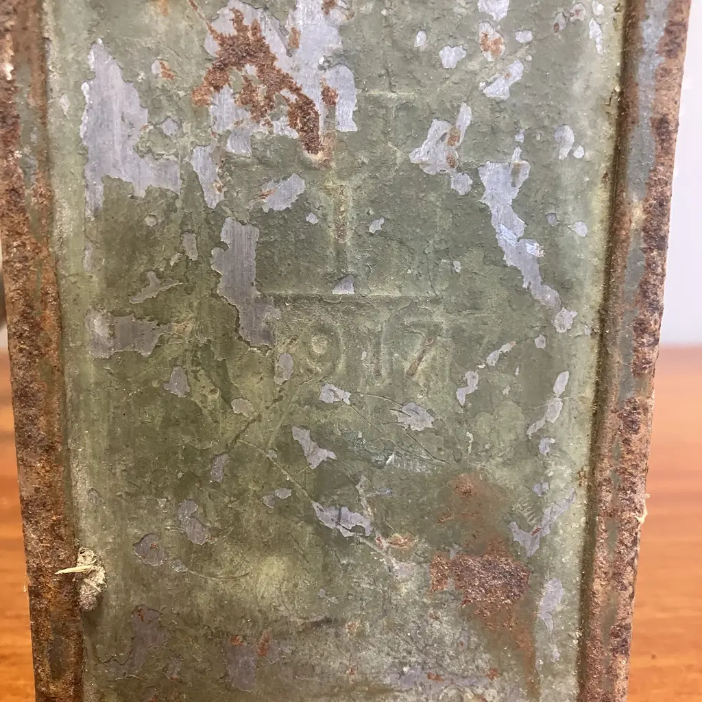 Scarce WWI Steel Ammunition Box for a Vickers Machine Gun, One End Embossed “... 1917" Image 1++