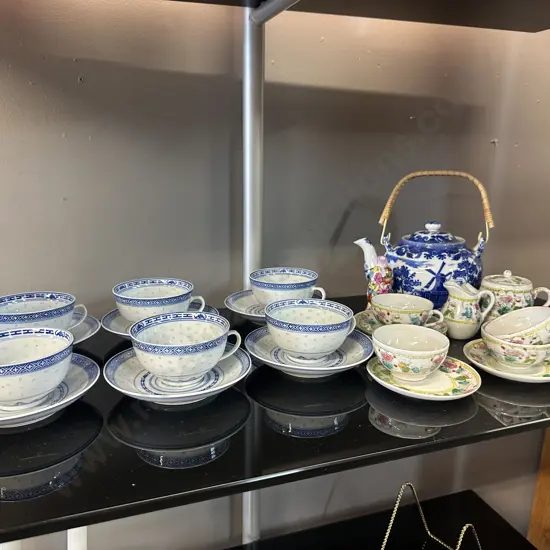 Vintage Chinese Rice Eye Tea Ware Etc