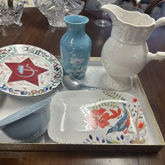 French Country Pitcher, Vase, Villeroy & Boch Bowl Etc