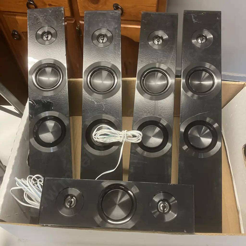 Panasonic Home Theatre Speakers & Two Tripods Image 1++