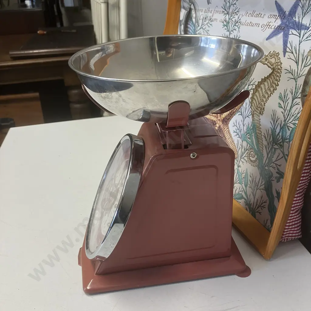 Salter Red Mechanical Kitchen Scale & Tablefair Seascape Padded Serving Tray Image 1++