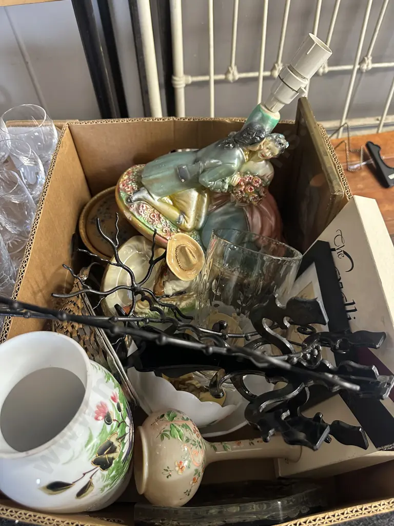 Assorted China & Glass Items (as found) Including Jewellery Stands, Table Lamp Base Etc Image 1++