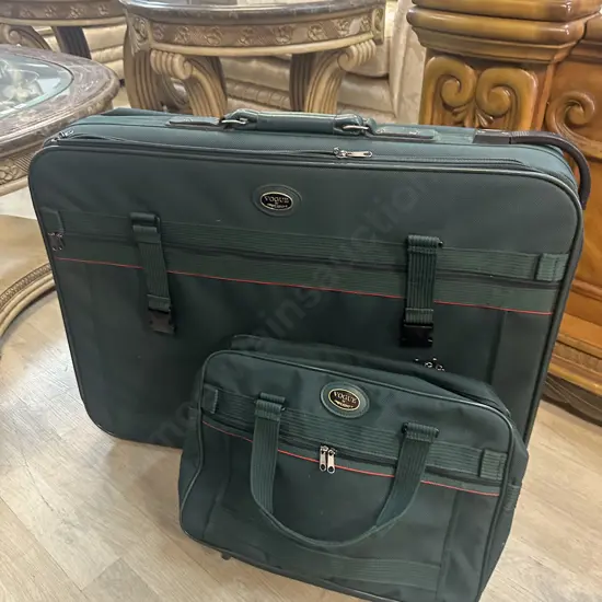 Green Vogue By Flight Soft Case Suitcase &  Vogue By Flight Carry On Bag