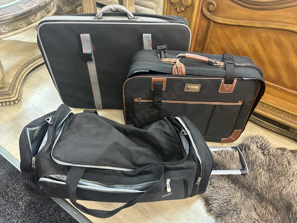 Soft Case Suitcases x2 Including Fuego & Ascot Flight Luggage Bag Image 1++