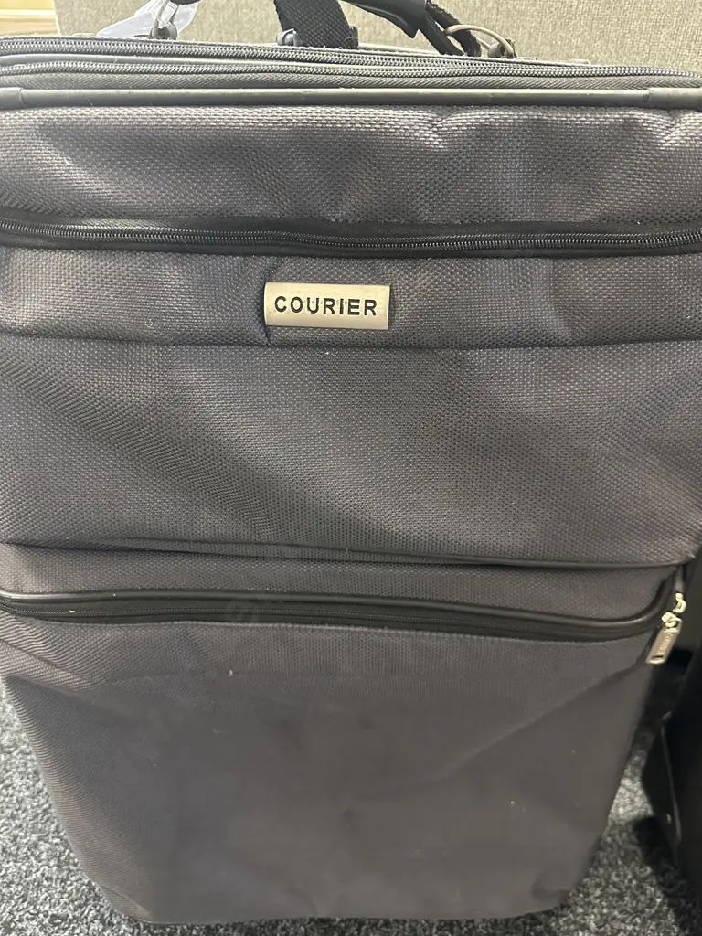 Pair Of Courier Soft Sided Suitcases Black & Grey Image 1++