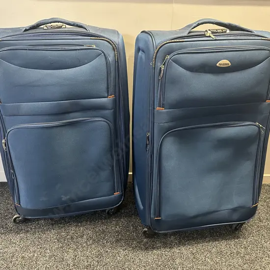 Pair Of Blue BIB Express Suitcases H88,W52cm.