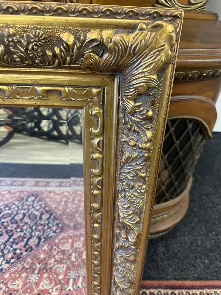 Ornate Gilt Framed Bevelled Edge Mirror H86,W146cm. Image 1++