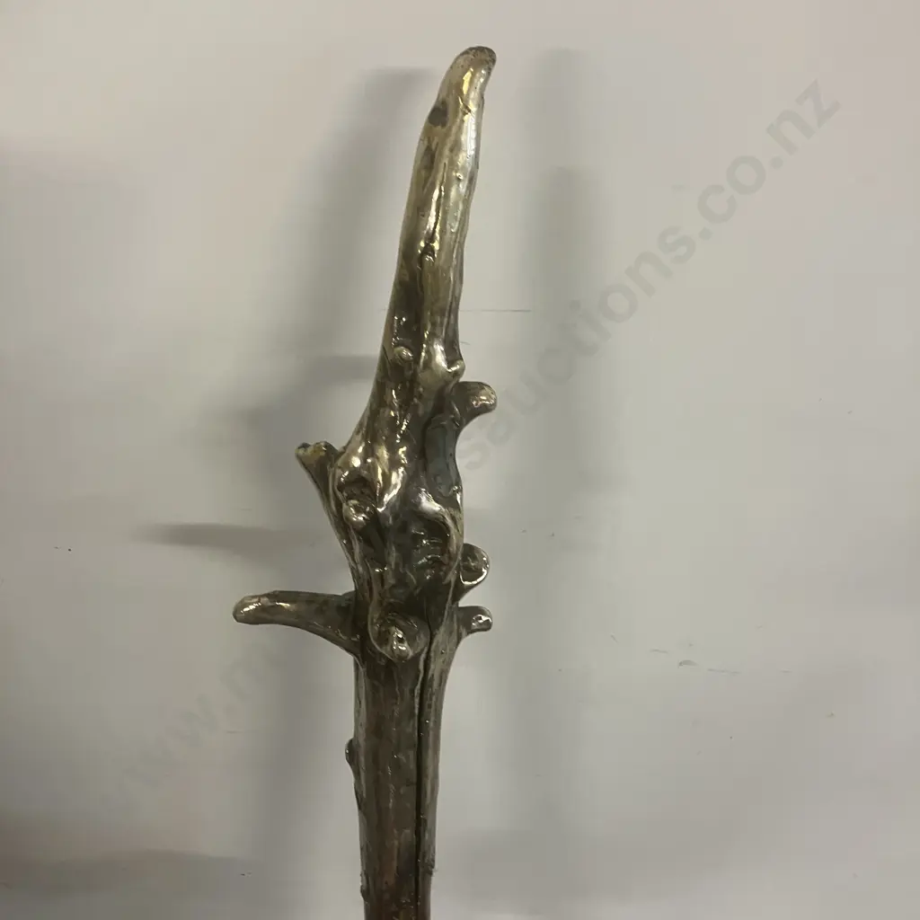 Wooden Walking Stick Metallic Dipped Head & Paua Detailing. L124cm Image 1++