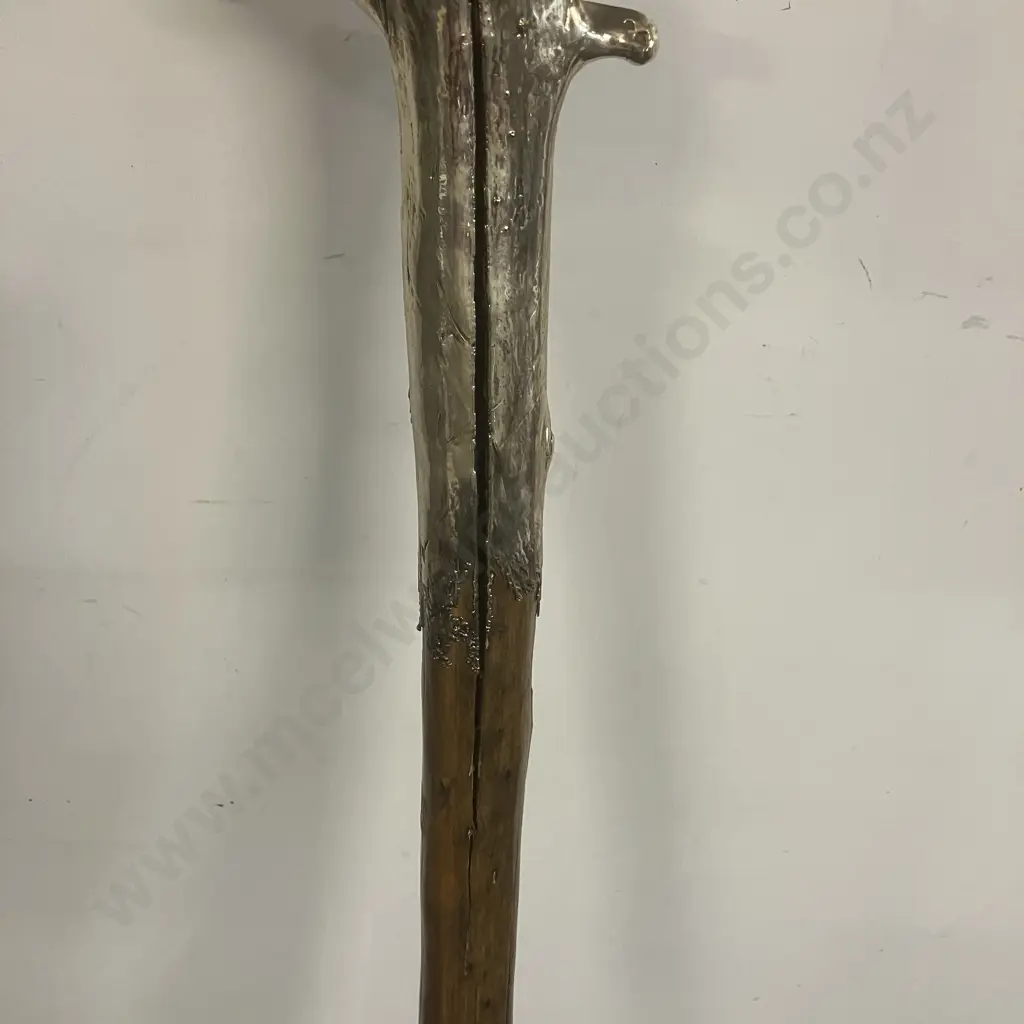Wooden Walking Stick Metallic Dipped Head & Paua Detailing. L124cm Image 1++