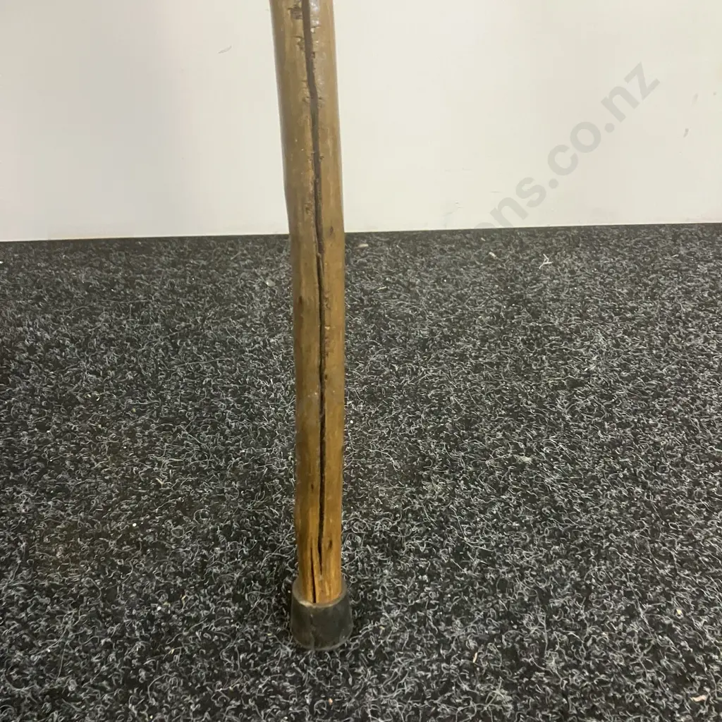 Wooden Walking Stick Metallic Dipped Head & Paua Detailing. L124cm Image 1++