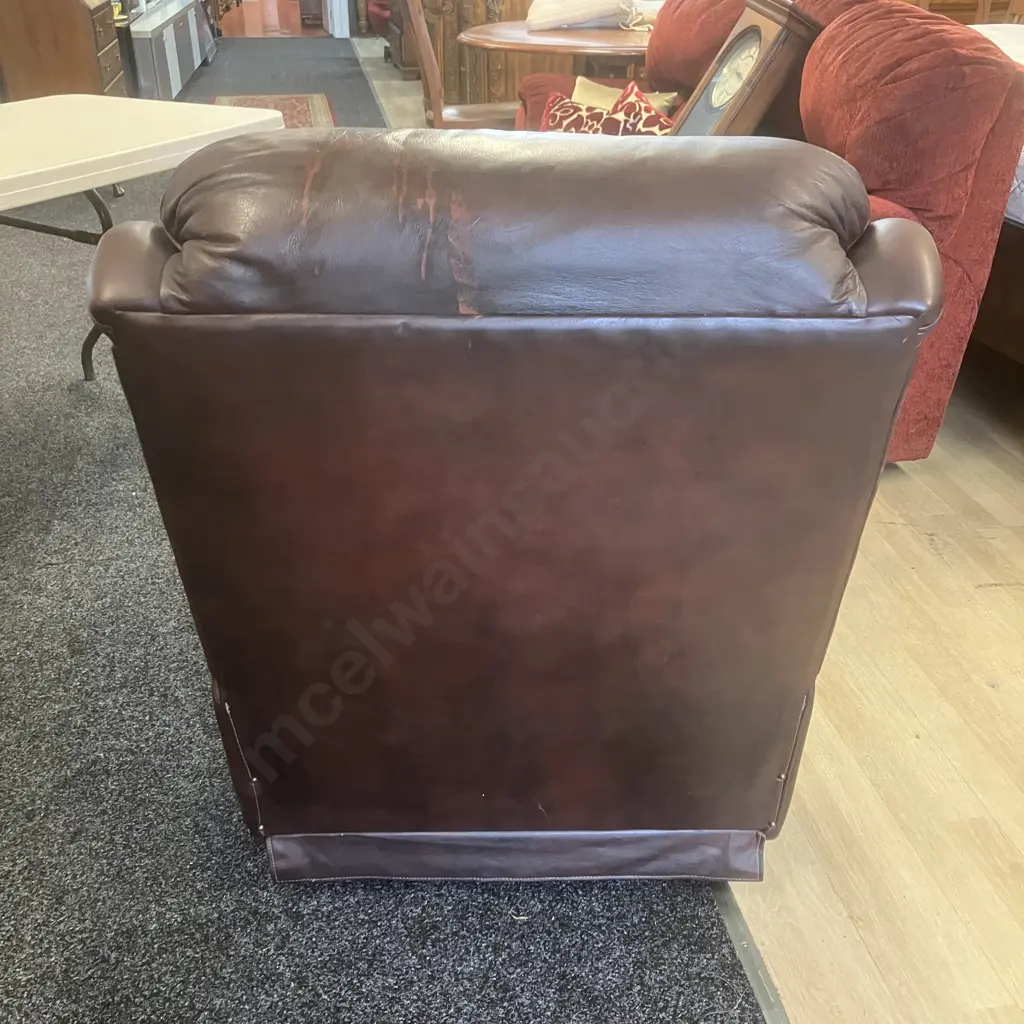 Moran Chocolate Brown Leather Recliner (Top Of Seat Marked) Image 1++
