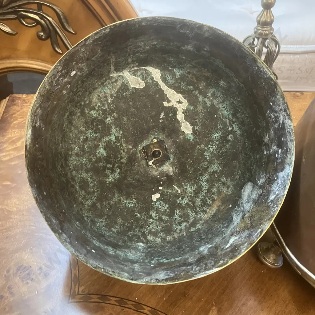 Antique Copper Brass Claw Footed Dovetailed Lidded Bucket Coal Scuttle. H45cm Image 1++