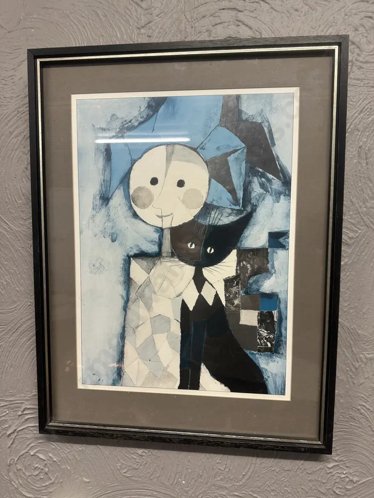 Framed Artwork Signed By Rosina Wachtmeister Titled Due Amici 67x51cm. Image 1++